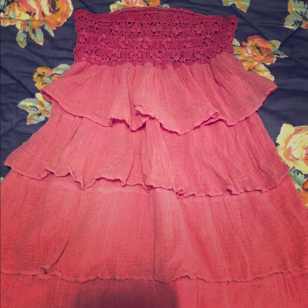 Jen’s Pirate Booty Pink Tiered Mini Beach Dress XS